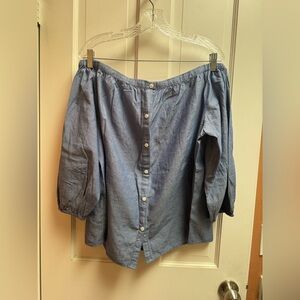 Merona Blue Button-Up Blouse